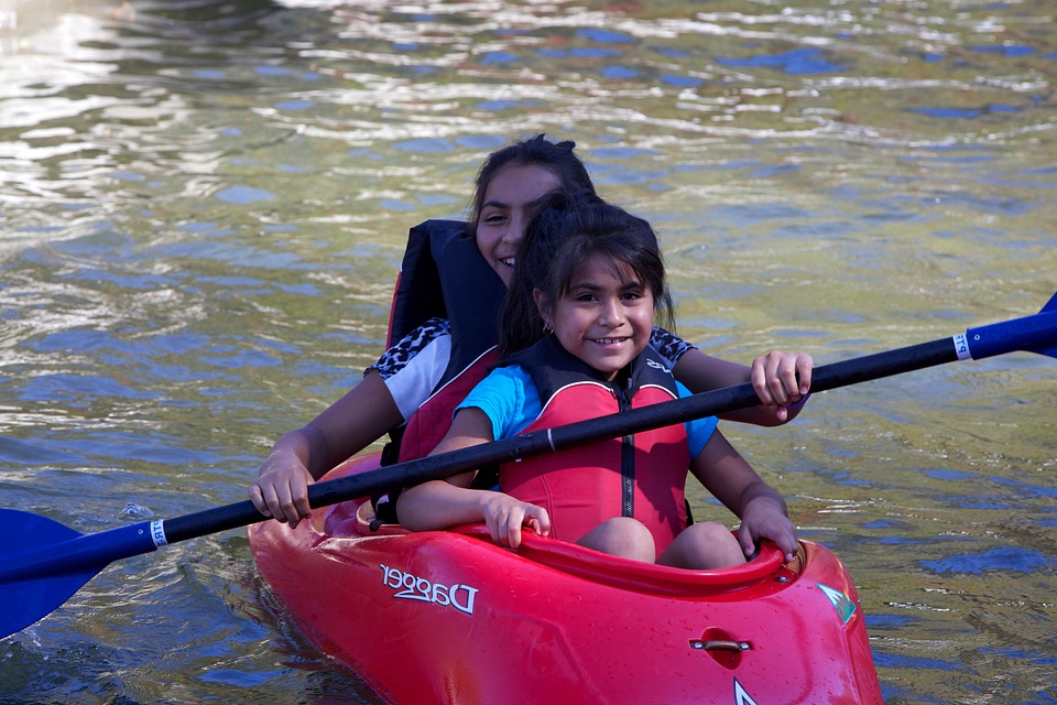 Babies kayaking sport
