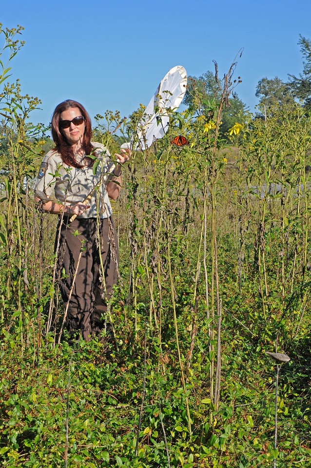 Butterfly catching female