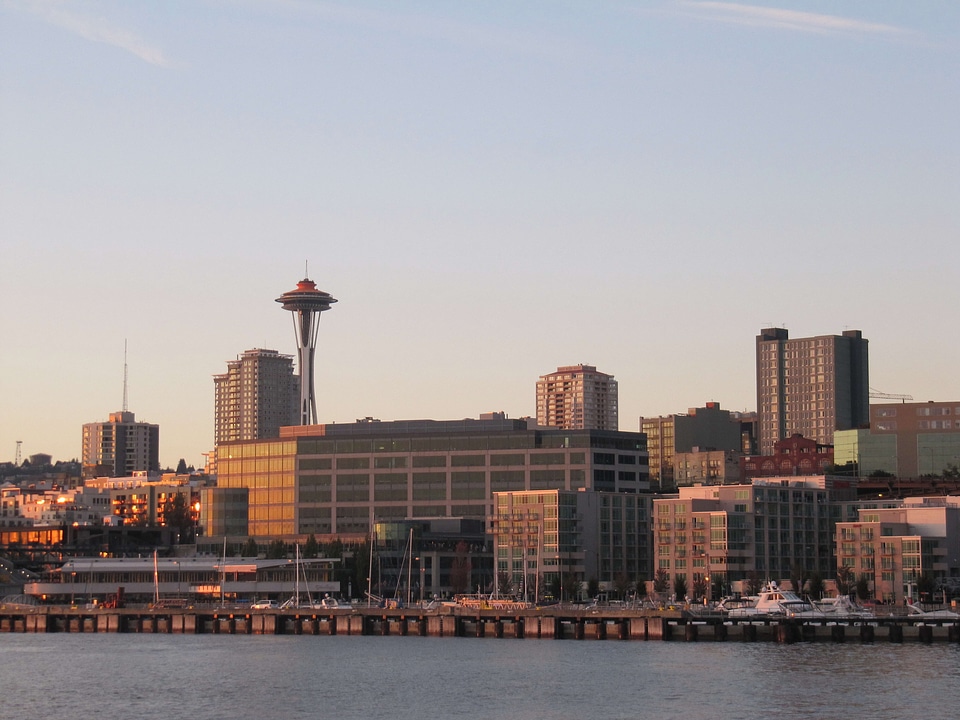 City overlooking water