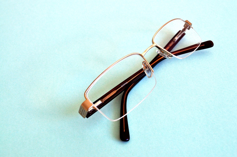 Desktop empty eyeglasses
