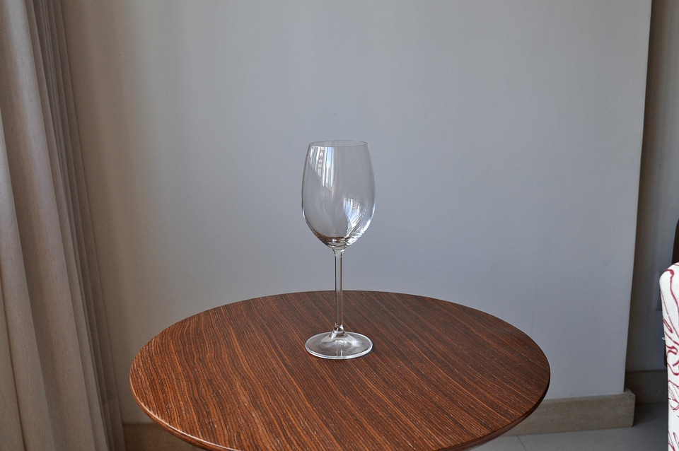 Desktop empty glass
