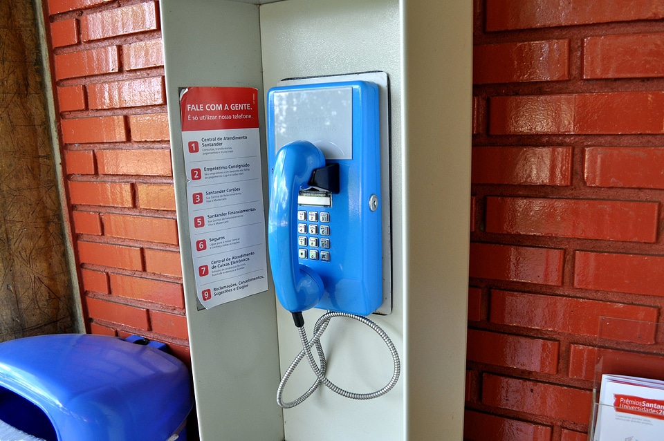 Blue phone wall