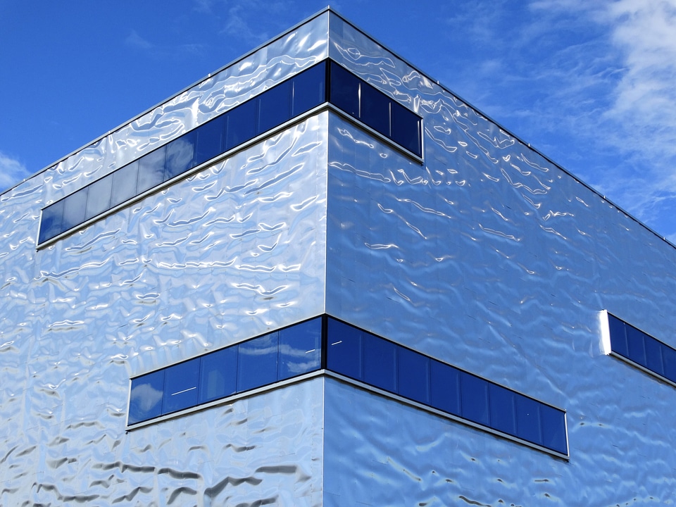 Shiny metallic facade