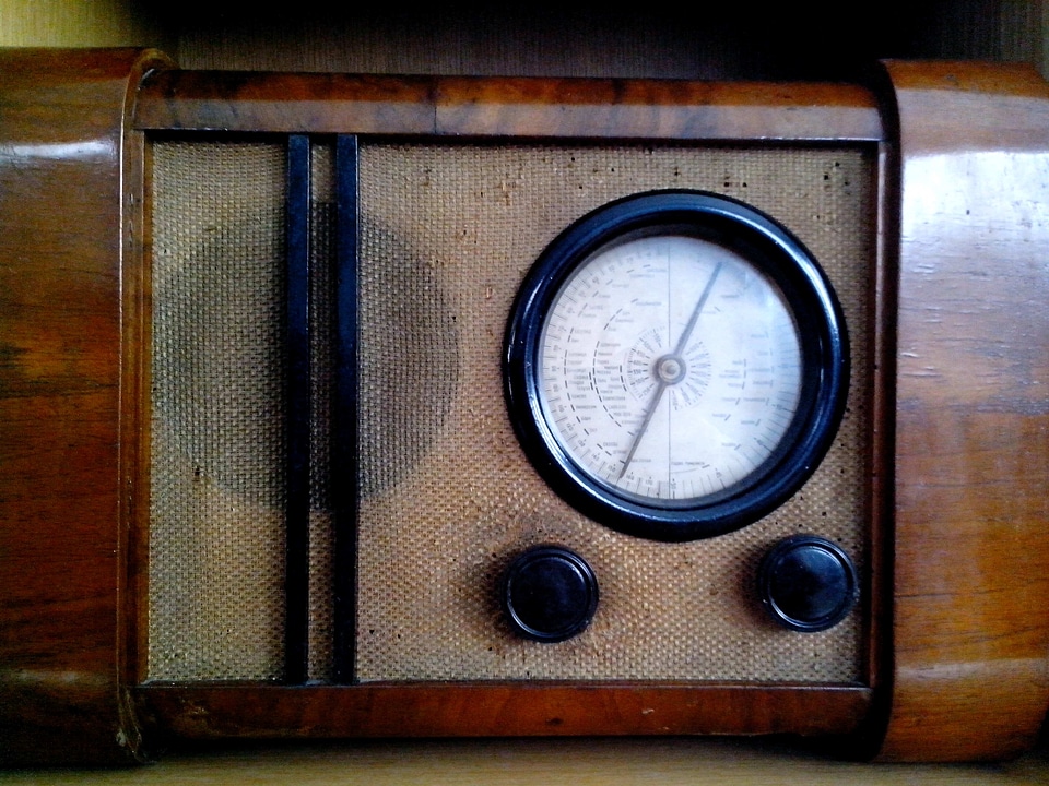 Ancient radio wooden