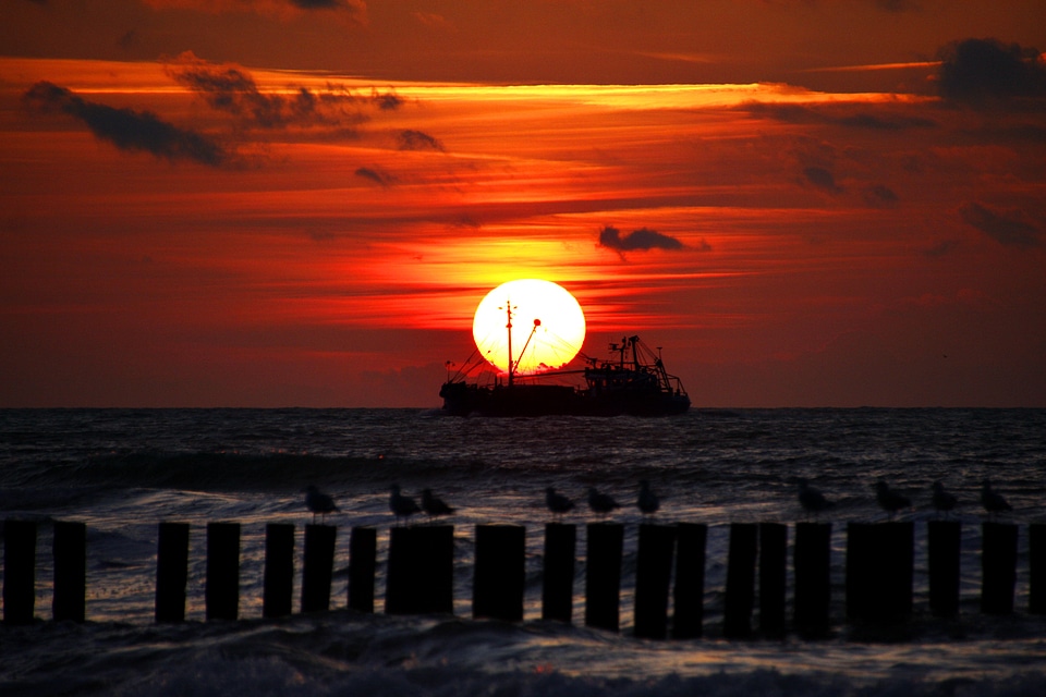 North sea sun sunset