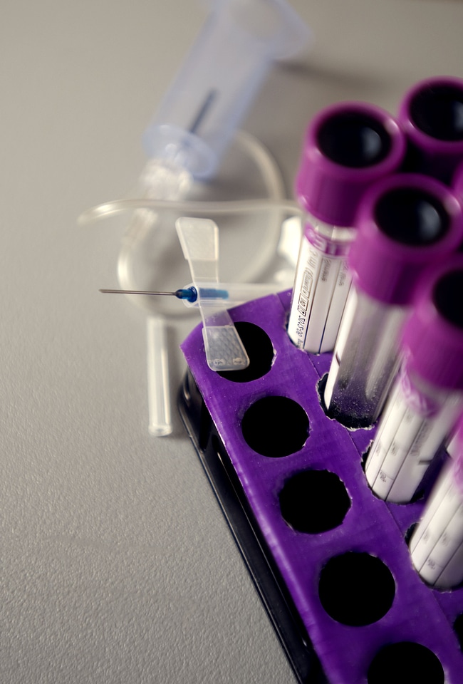 Blood collection purplish