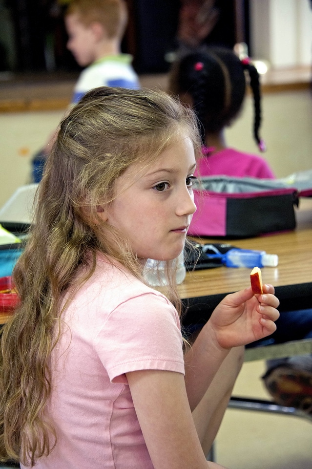 Blonde Hair cafeteria female child