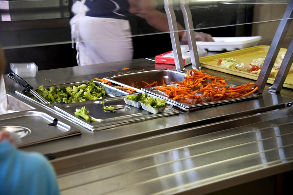 Cafeteria line lunch