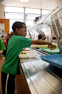 Boy cafeteria elementary school photo
