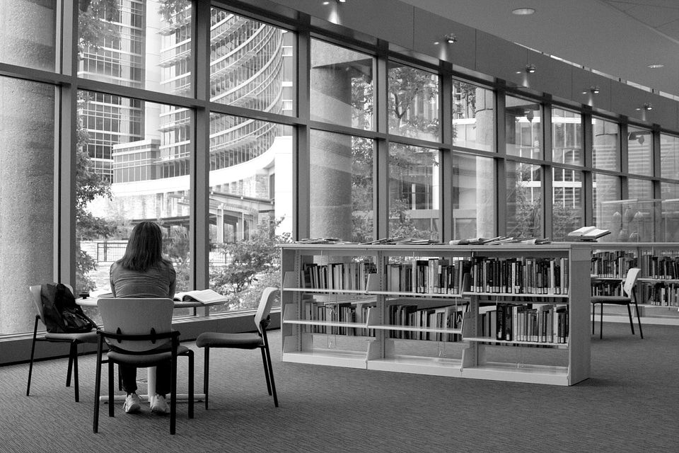 Female library meeting