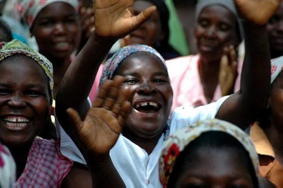 African cheering mayor