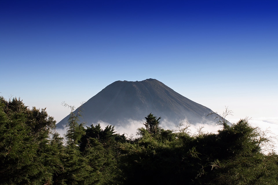 Volcano sky clouds