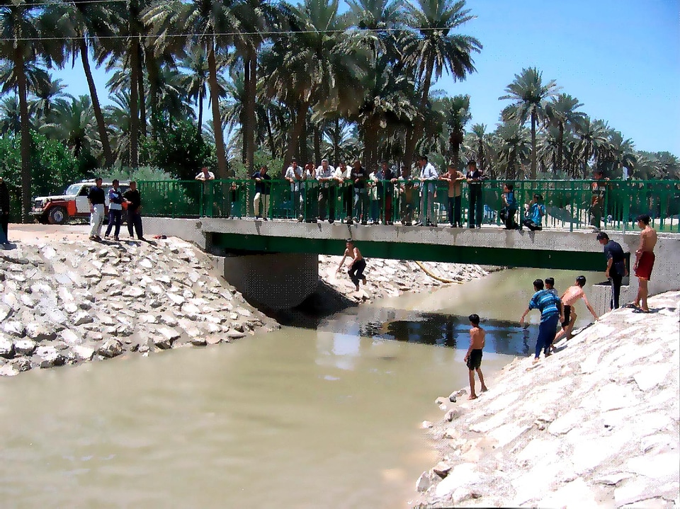 Boys bridge playing