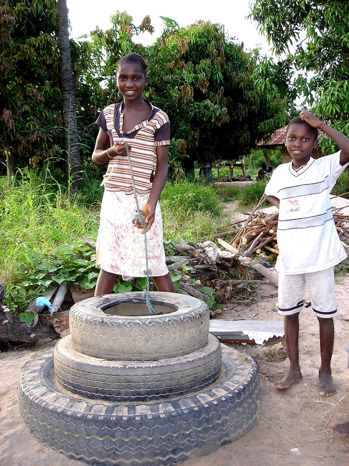 Africa boy collecting