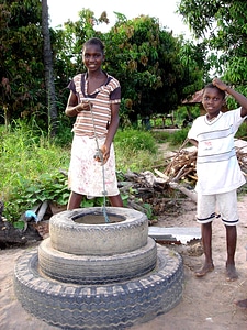 Africa boy collecting