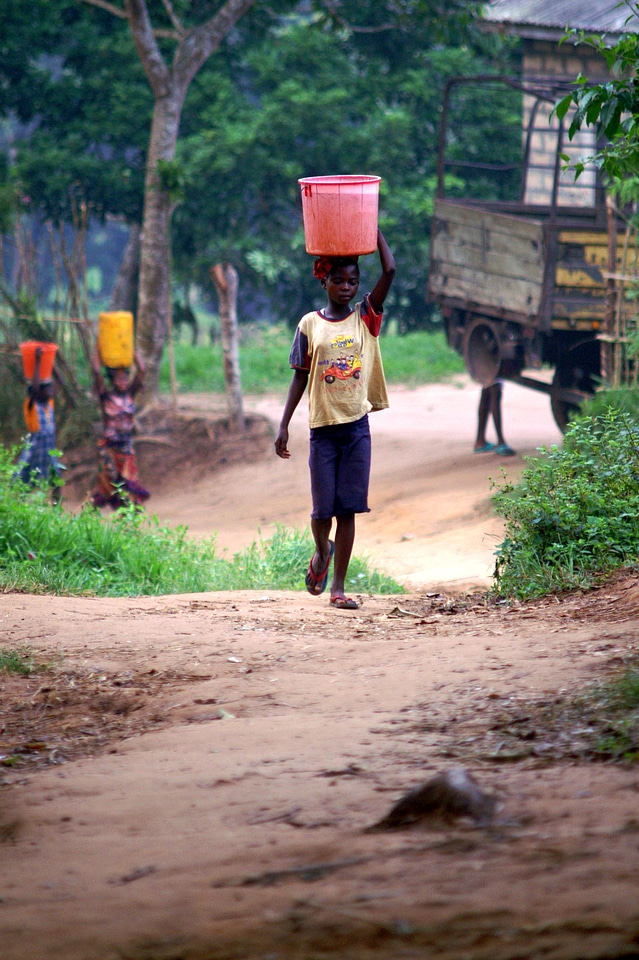 Bucket female child morning