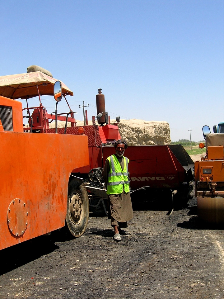 Asphalt burrow construction worker