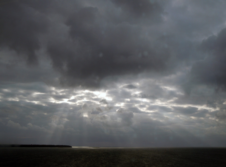 April weather clouds sunbeam