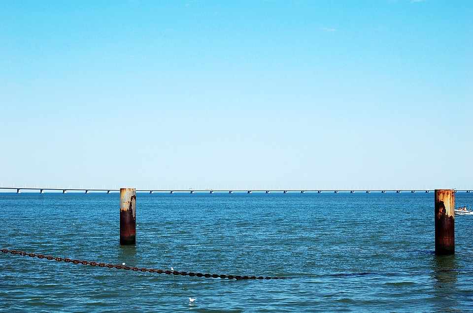 Edge of the sea port jetty