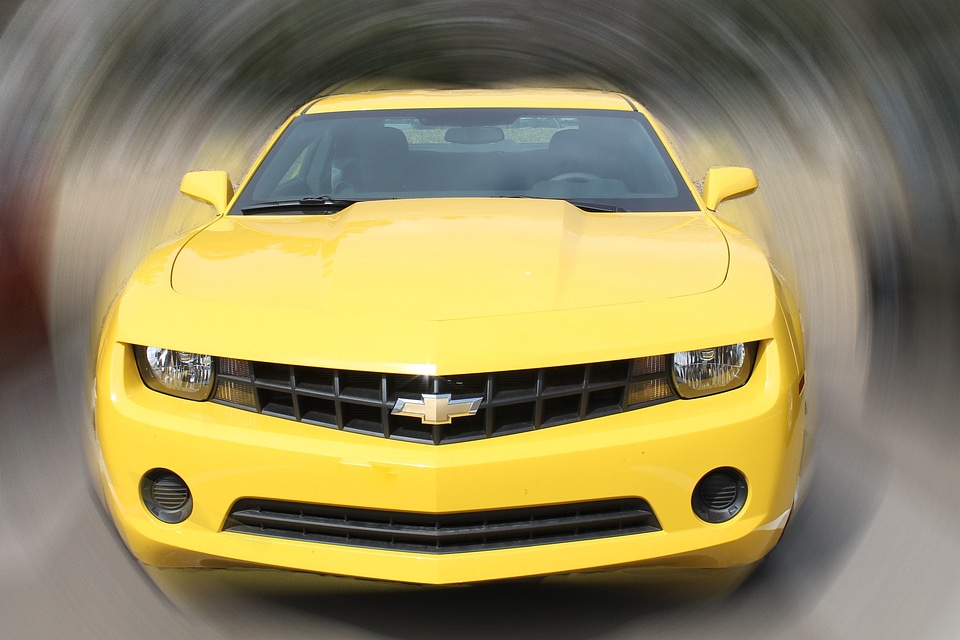 Yellow automobile drive