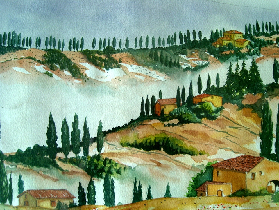 Landscape tuscany fog