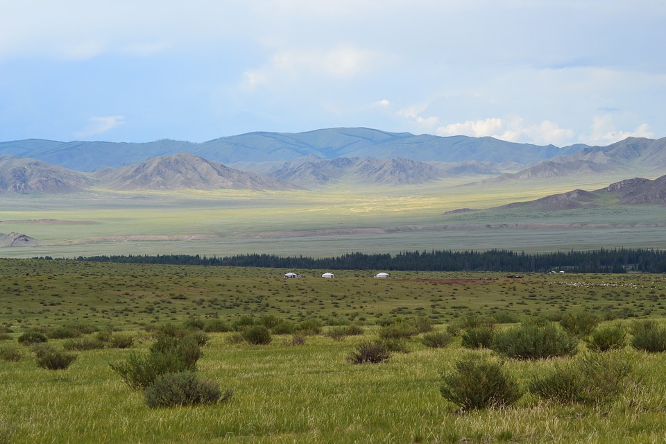 Steppe yurts altai photo