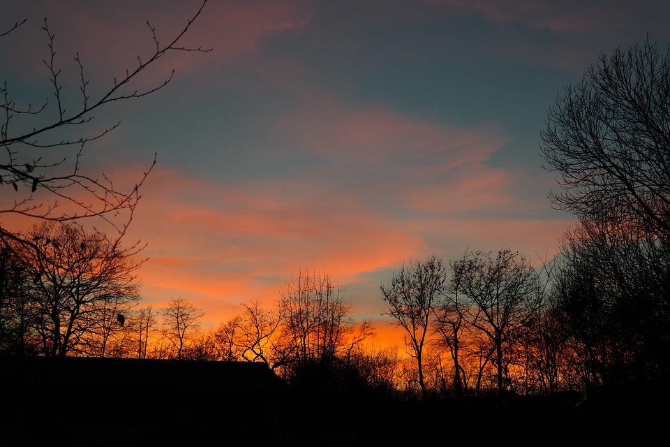 Afterglow clouds sky