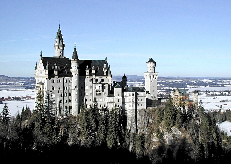 Fairy castle winter snow