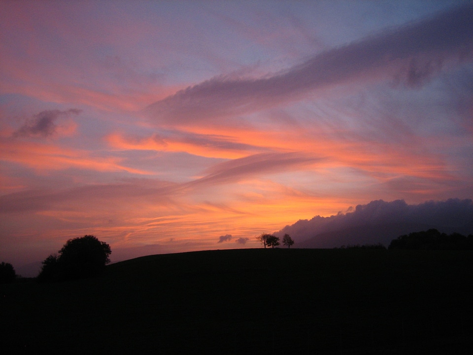 Twilight landscape sky