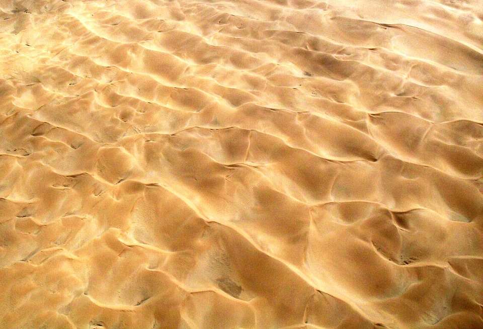 Rippled sand dunes aerial shot