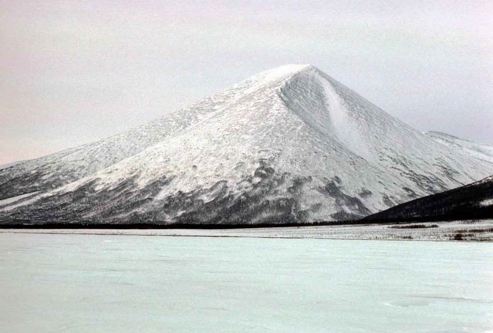 Frozen lake mountain