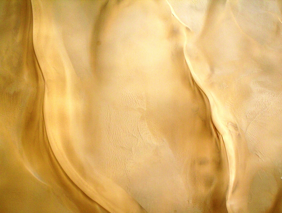 Rippled sand dunes aerial shot