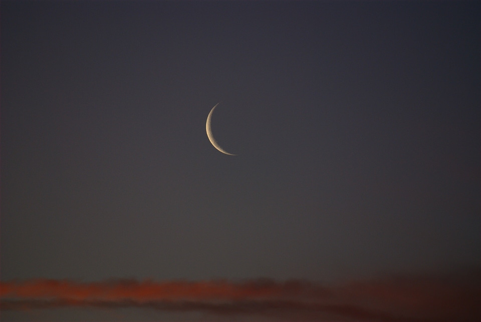 Moon new moon sunset