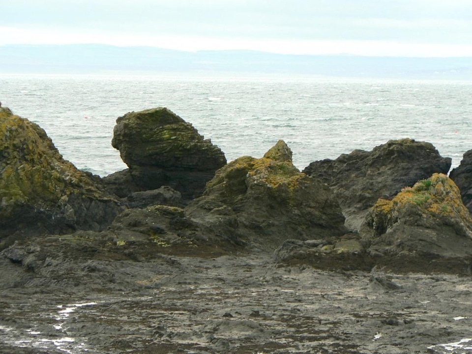 Cost rock shoreline