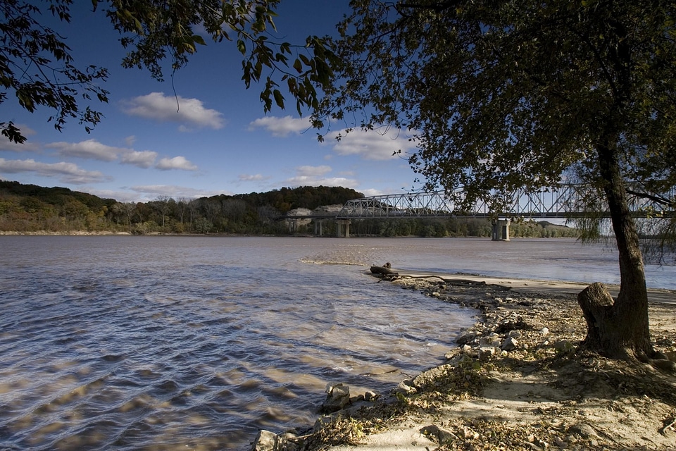 Bridge highway shoreline