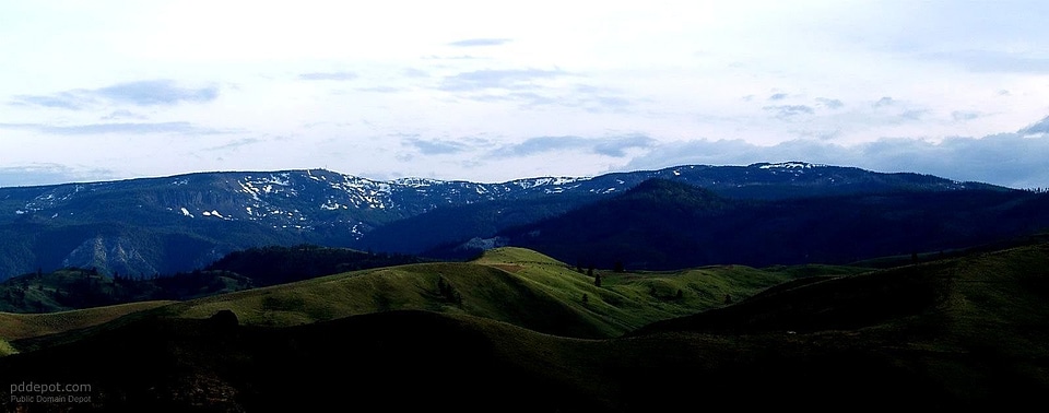 Distance mountain snow
