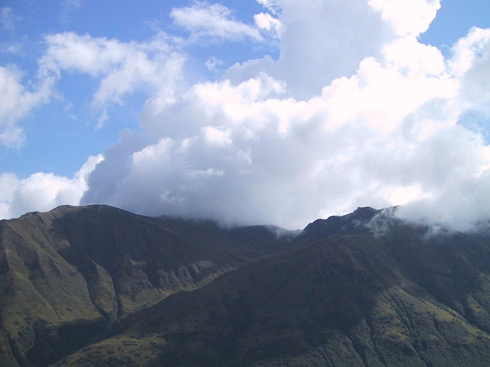 Clouds float mountain