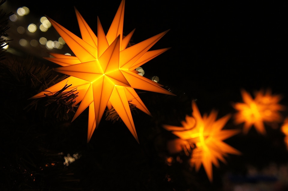 Star christmas decor christmas eve