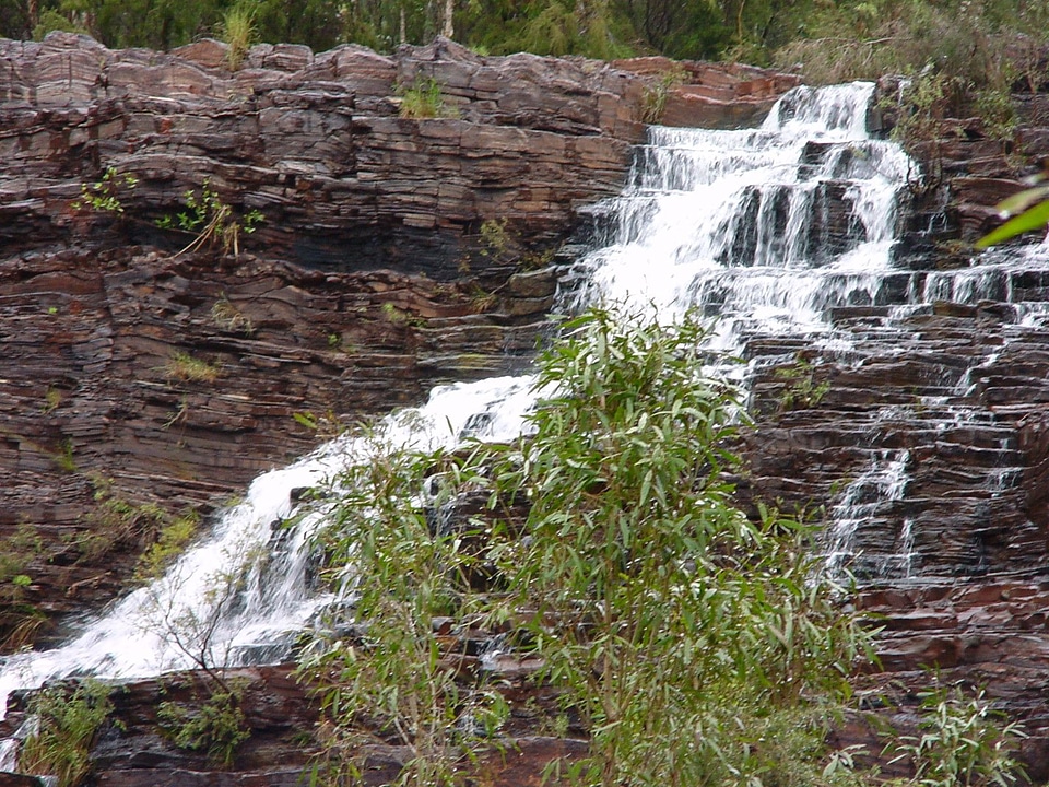 Close close-up waterfalls
