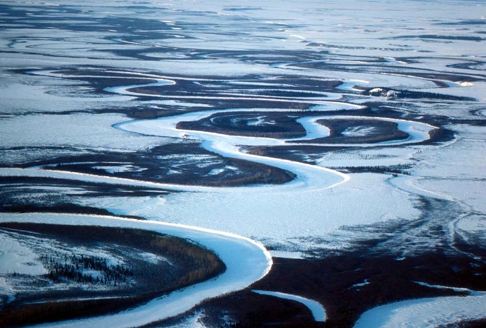 Perspective river winter