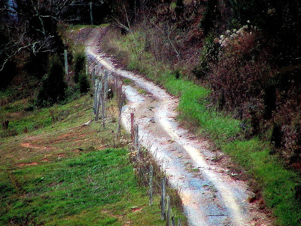 Earth road steep