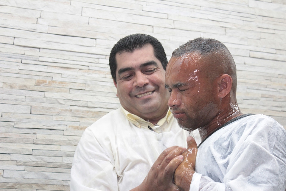 Baptism water pastor