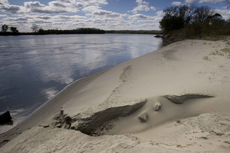 Gray river sand