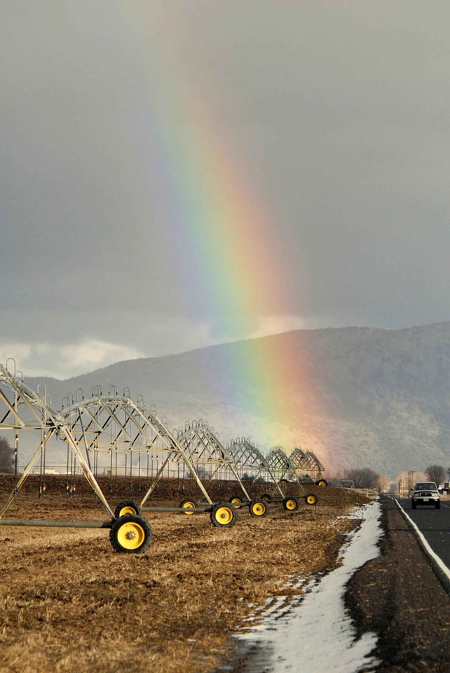 Irrigation line rainbow