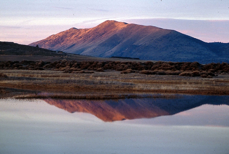 Background dawn lake