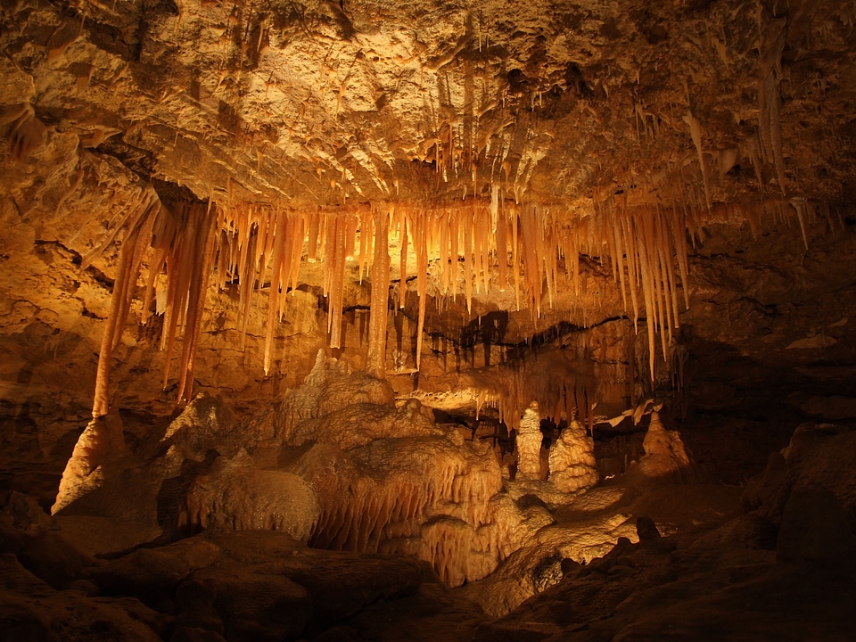 Cave limestone subway
