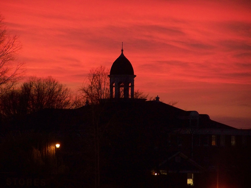 School twilight sky