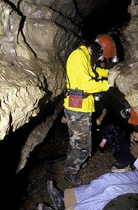 Cave indoor person photo