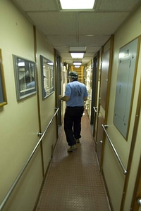 Back doorway person