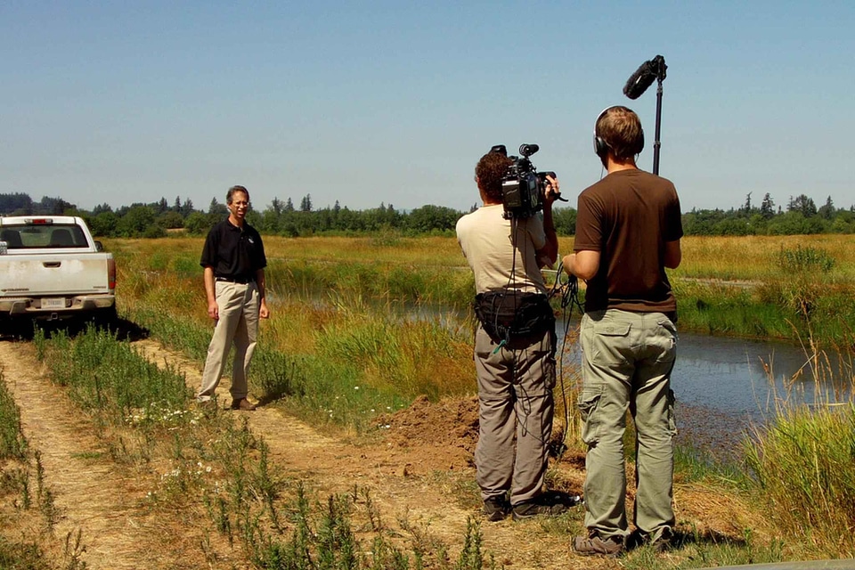Filming nature people